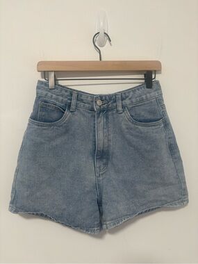 Princess Polly Light Blue High-Rise Denim Shorts